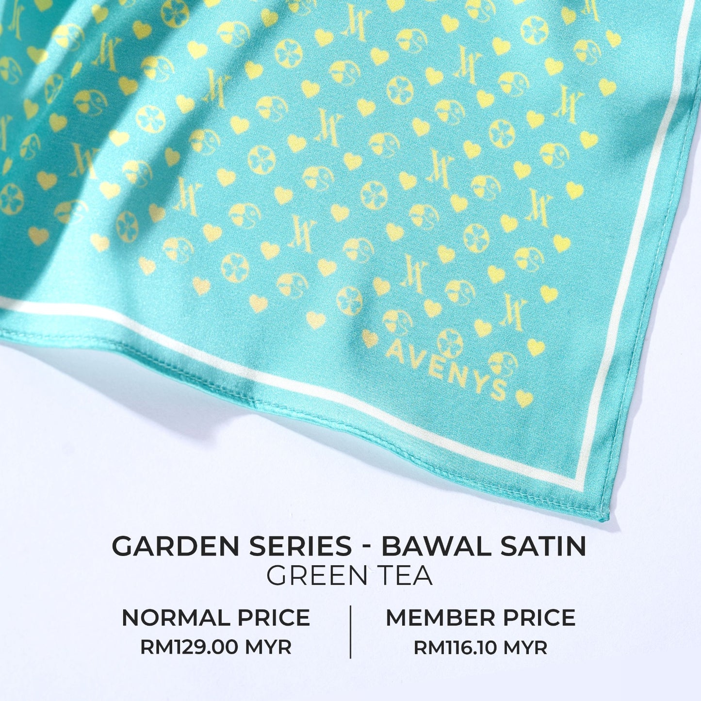 Monogram GARDEN Series - Green Tea (Bawal Satin)