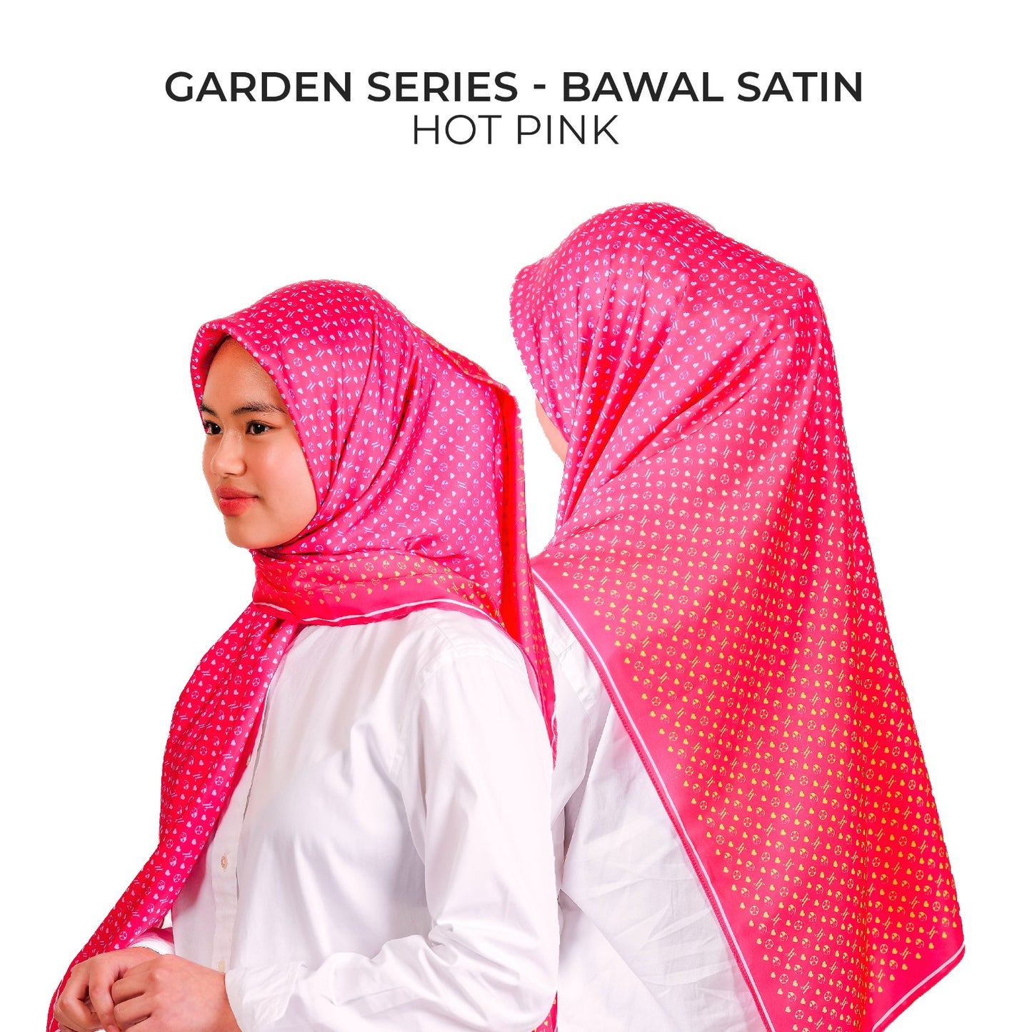 Monogram GARDEN Series - Hot Pink (Bawal Satin)