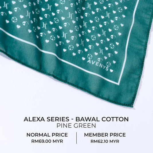 Monogram ALEXA Series - Pine Green (Bawal Cotton)